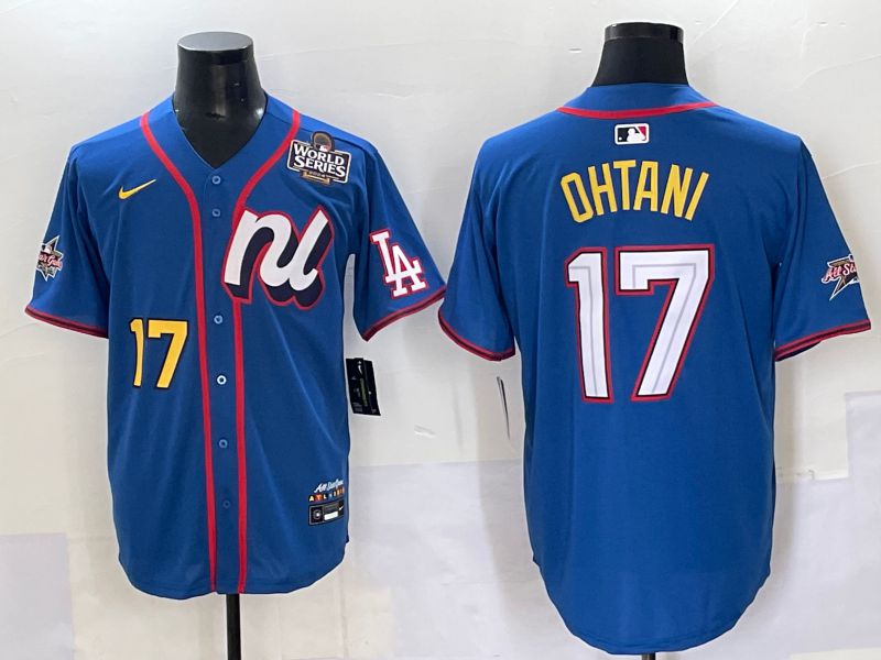 Men 2025 Los Angeles Dodgers #17 Ohtani Blue All star Nike MLB Jersey style 7->los angeles dodgers->MLB Jersey
